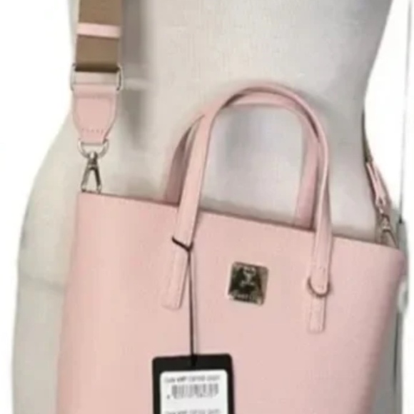 MCM Lotus Pink Leather Mini Crossbody Shopper NWT $615 Retail 🎁 Gift Ready - Picture 3 of 9